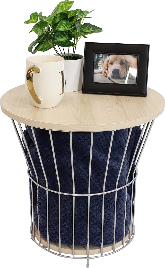 Sunnydaze 17.25-Inch H Modern Pedestal Wire Side Table - Image 6