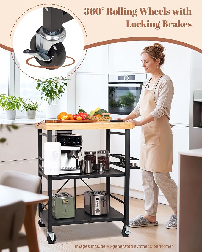 Mythinglogic Foldable Kitchen Cart - Image 7