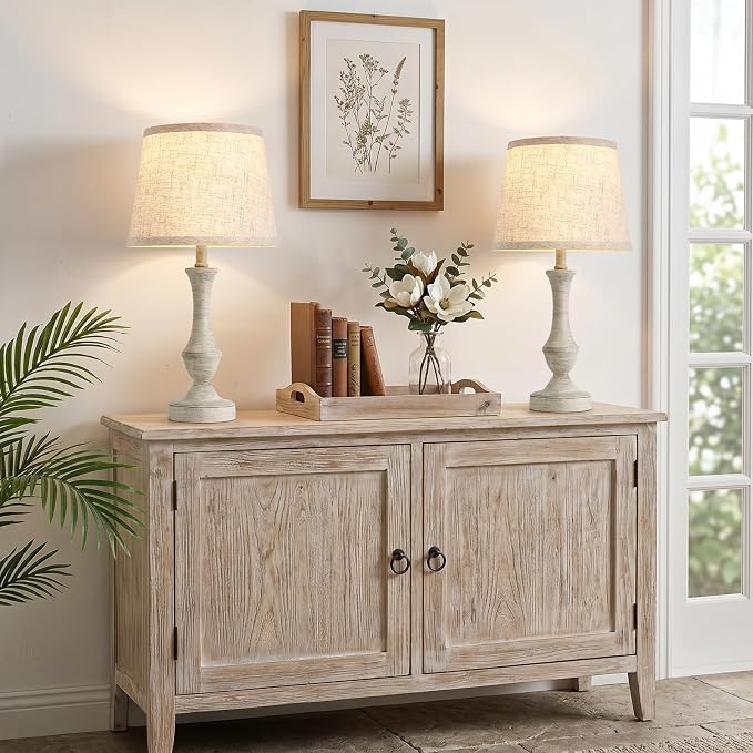 Luvkczc Table Lamp Set of 2, Linen Shade Desk Lamps Office - Image 7