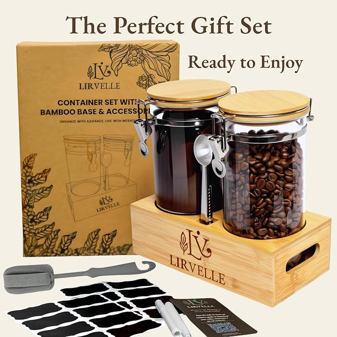 Airtight Coffee Canister with Scoop | Curated Glass Storage Set - Image 8