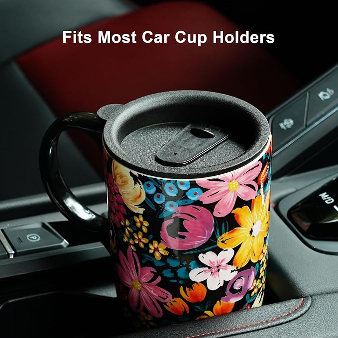 Topadorn Floral Ceramic Travel Mug - Image 6