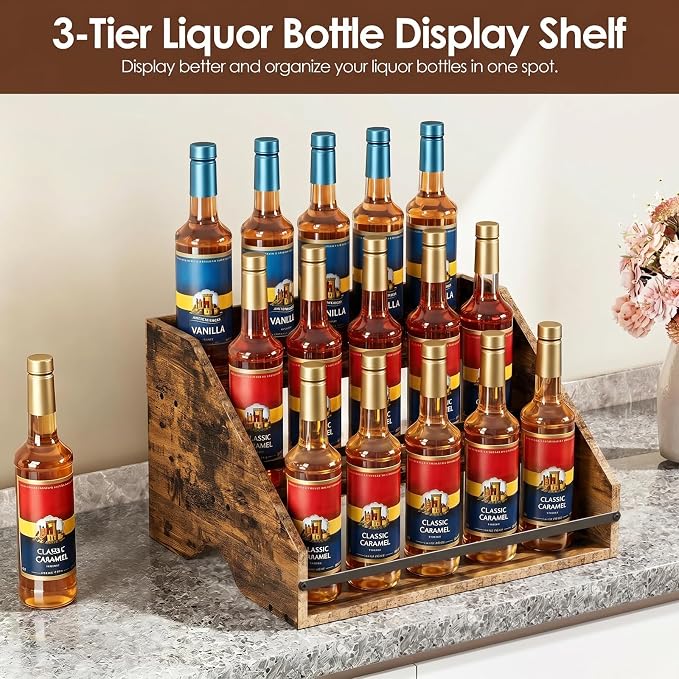 Nuovoware Coffee Syrup Rack, 3-Tier Syrup Bottle Organizer - Image 2