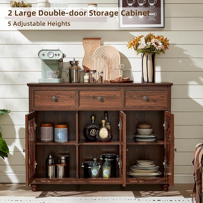 Joaxswe Farmhouse Sideboard Buffet Cabinet Set of 2 - Image 8