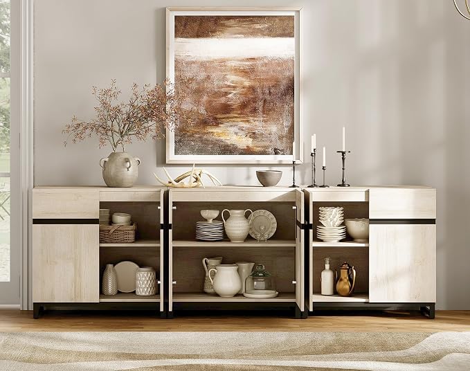 WAMPAT 3 in 1 Multifunctional Sideboard Buffet Cabinets, Modern Sideboard - Image 4