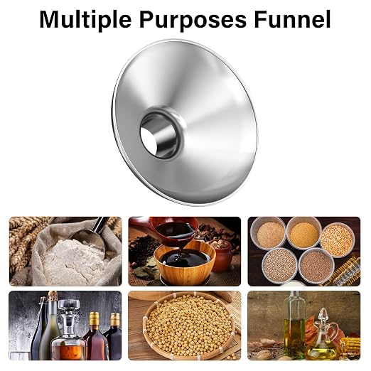 Serinar Stainless Steel Funnel, 2 Large and Small Mouth Filling Kitchen funnels - Image 7