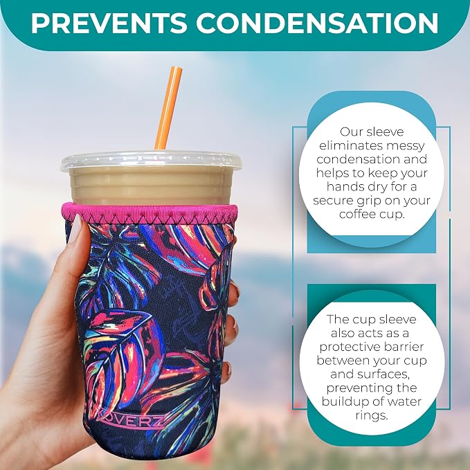 Iced Coffee Sleeve, Insulated Neoprene Cup Sleeve, Fits a 32 Oz. Coffee Cup - Image 4