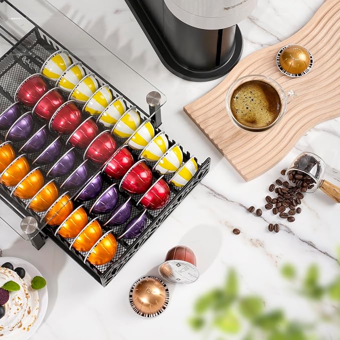 RECAPS Crystal Tempered Glass Coffee Pod Drawer Organizer Compatible - Image 2