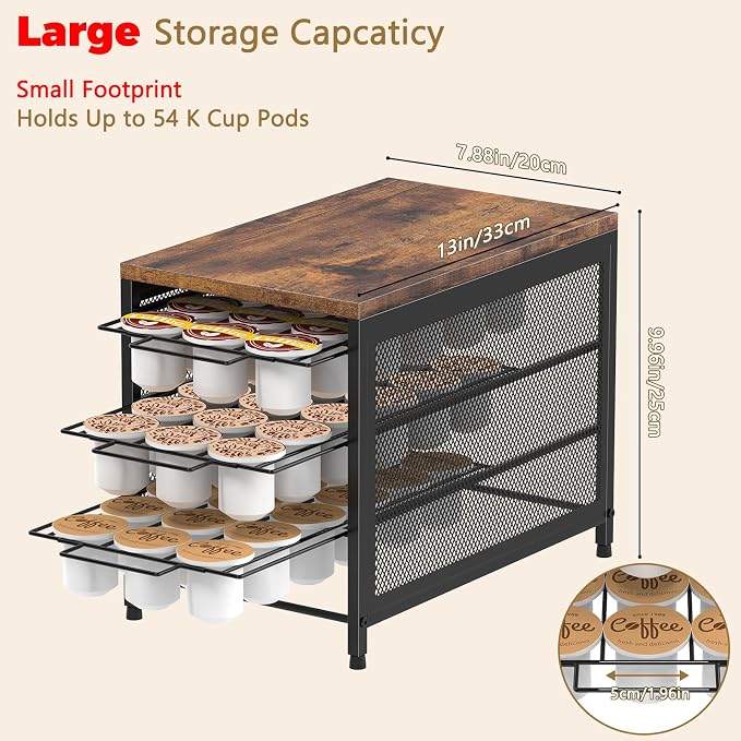 NANANARDOSO Coffee Pod Holder For Counter, 3 Tier Coffee Pod Drawer for Keurig - Image 3