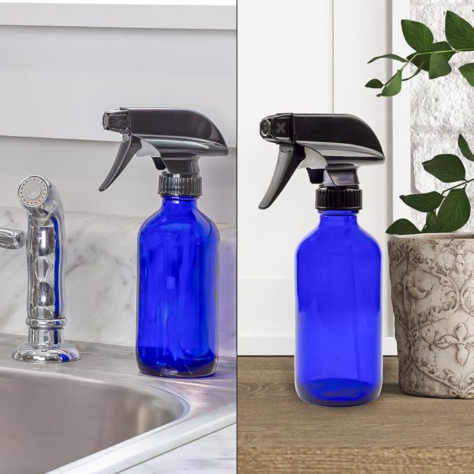 Cornucopia Brands 8-Ounce Cobalt Blue Glass Boston Round Spray Bottles - Image 8