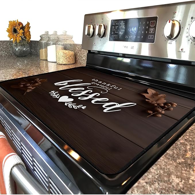 Blessed Stove Top Cover 28.3 x 20.5 Inches, Heat Resistant Glass Stove - Image 2