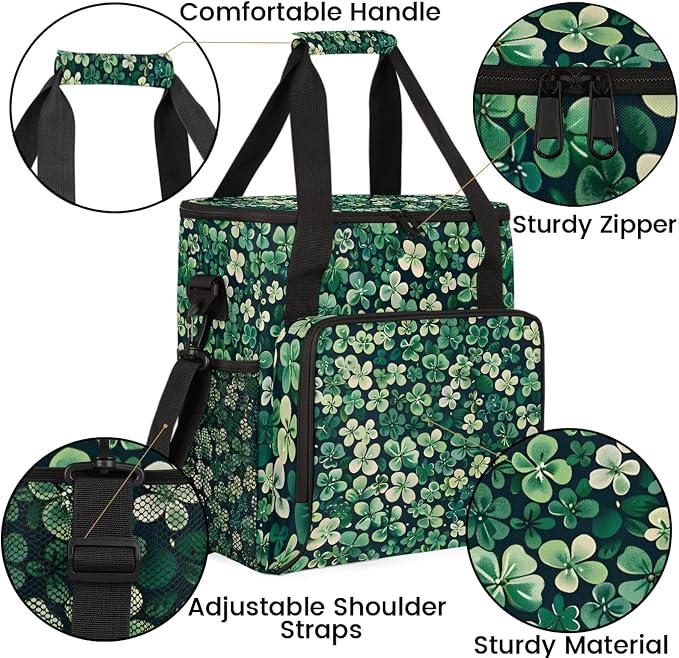 Happy St Patrick's Day Shamrocks Floral Leaves Coffee Maker Carring Bag - Image 6