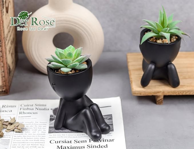 Der Rose Set of 2 Fake Plants Artificial Succulent Plants - Image 6