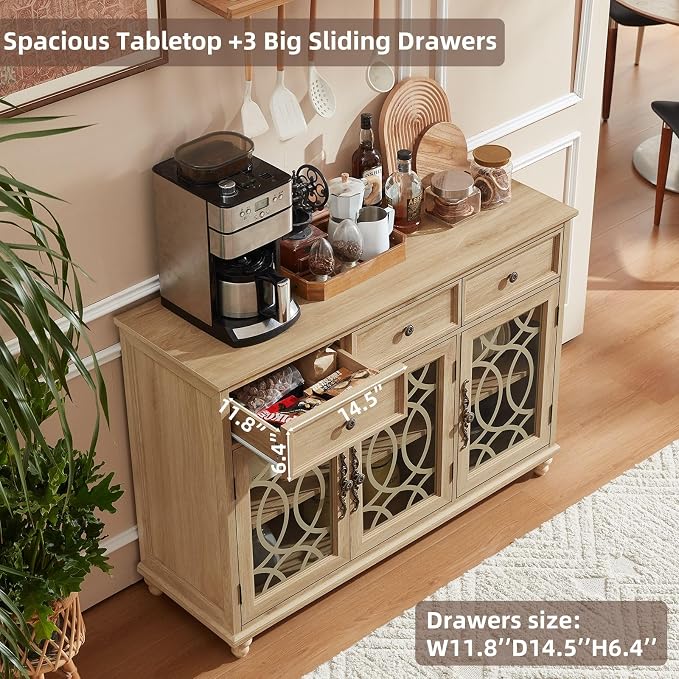 Joaxswe Farmhouse Sideboard Buffet Cabinet - Image 8