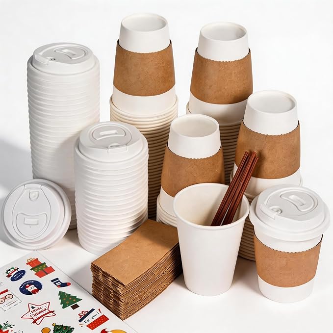 【200 Pack 12 oz coffee cups by BIBBOO