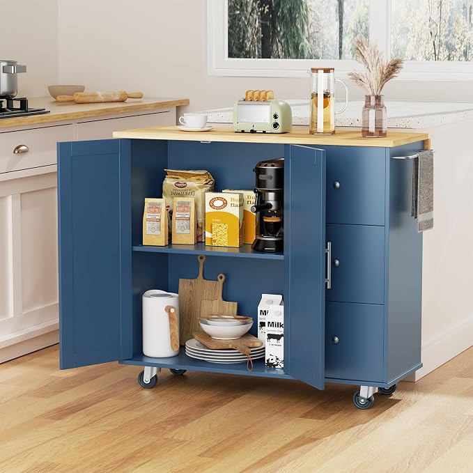 JY QAQA 40" Kitchen Island Cart Furniture cart on Wheels Rolling Portable - Image 8