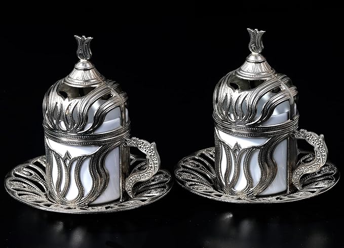 Kuchengerate 2pcs Turkish Greek Arabic Moroccan Coffee Cups - Image 4