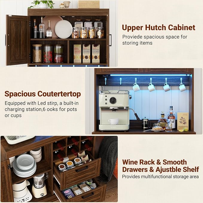 Unikito 72" Tall Kitchen Pantry Cabinet - Image 4