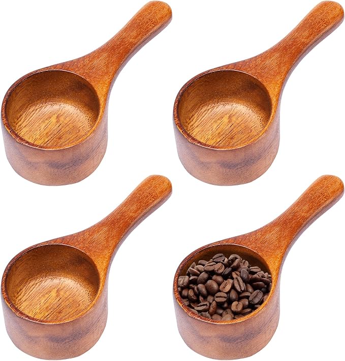 4 Pcs Wood Coffee Scoops, Wood Measuring Spoons, 45ml Coffee Measuring Spoons by Unknown
