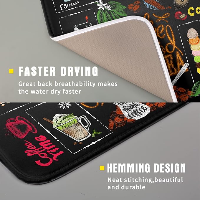 Absorbent Reversible Microfiber Dish Drying Mat 16 x 18 Inch - Image 3