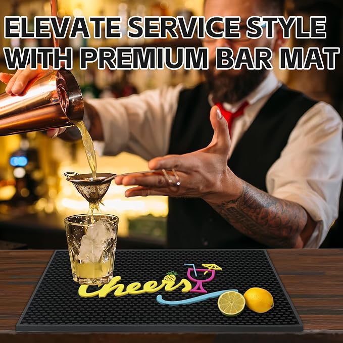 Cheers Bar Mats for Bartending, Bartender Mat for Home Coffee Bar Cocktail - Image 4