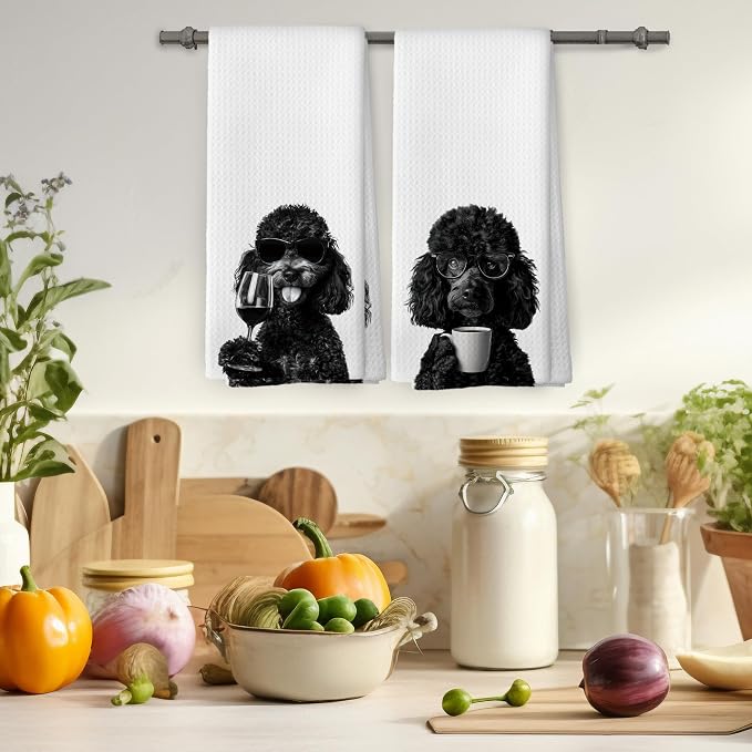 Funny Labradoodle Kitchen Towels Set of 2, Funny Dog Kitchen Accessories - Image 4