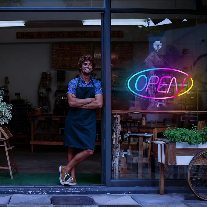 Open Signs for Business, 16.5"x 9" Dimmable Led Neon Open Sign Ultra Bright - Image 2