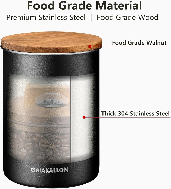 Vacuum Coffee Canister, Stainless Steel Airtight Canister - Image 6