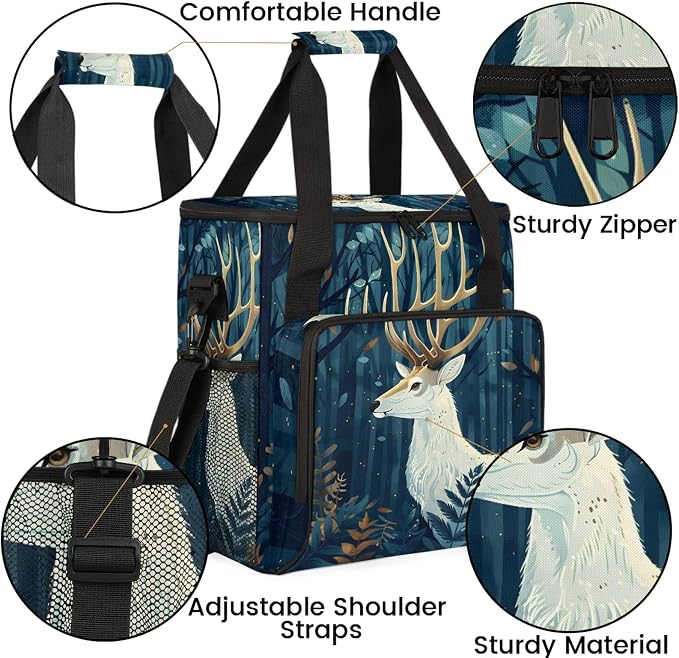 Forest Deer Coffee Maker Carring Bag, Large Insulated Storage Organizer Case - Image 6