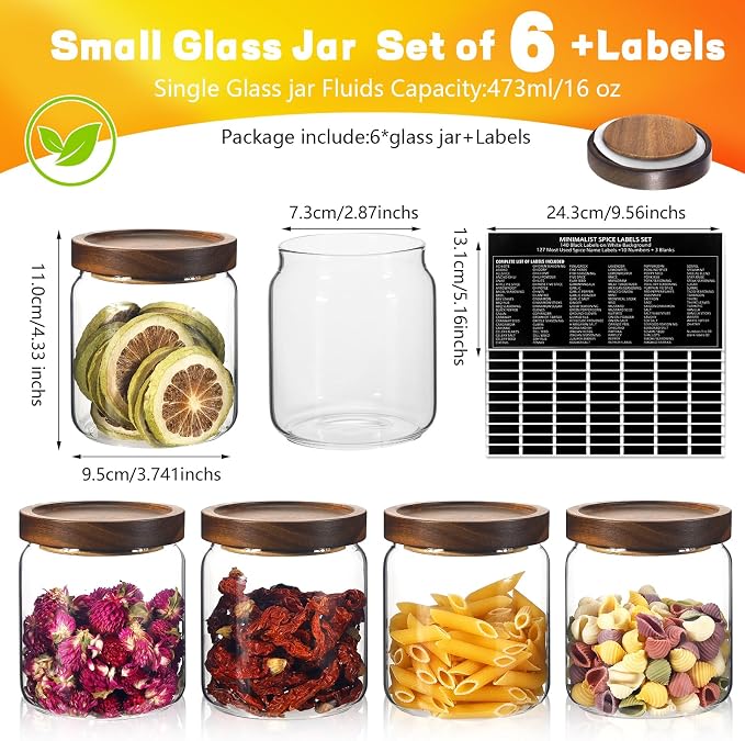 Glass Spice Jars Seasoning Containers Small Glass Jars - Image 4