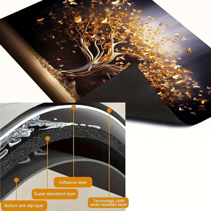 Golden Tree of Life Butterfly Stove Top Cover 28.3 x 20.5 Inches, Heat - Image 8
