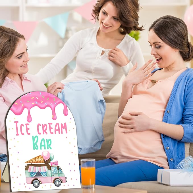 Ice Cream Bar Sign, Baby Shower Ice Cream Truck Welcome Signs, Baby Shower - Image 5