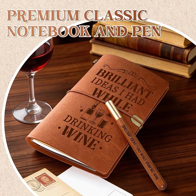 Wine Gifts for Women, Leather Tasting Journal Notebook - Image 3