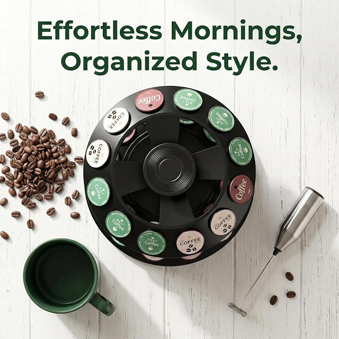 SAVORI 60 Capacity Rotating Nespresso Vertuo Pod Holder, 5-Tier Black Coffee - Image 6