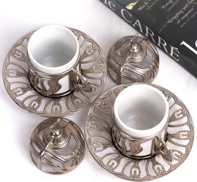 Kuchengerate 2pcs Turkish Greek Arabic Moroccan Coffee Cups - Image 3