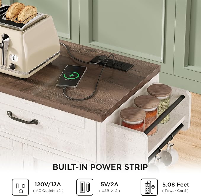 Mobile Kitchen Island, Kitchen Island Cart - Image 5