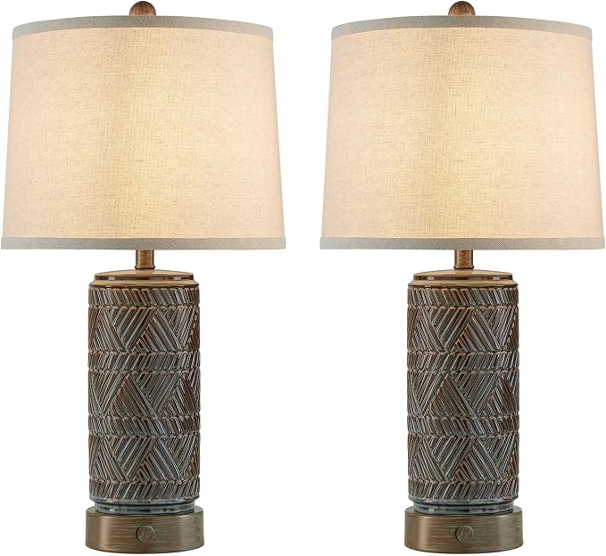 RORIA Set of 2 Farmhouse Table Lamps - Image 8