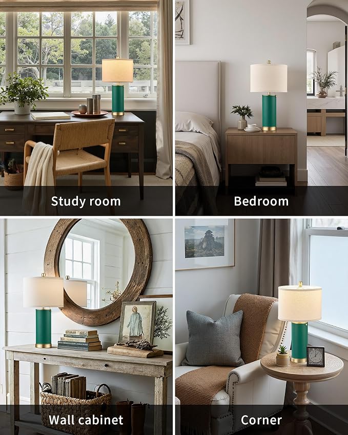 KDG 23.4" Green PU Leather Table Lamps - Image 6