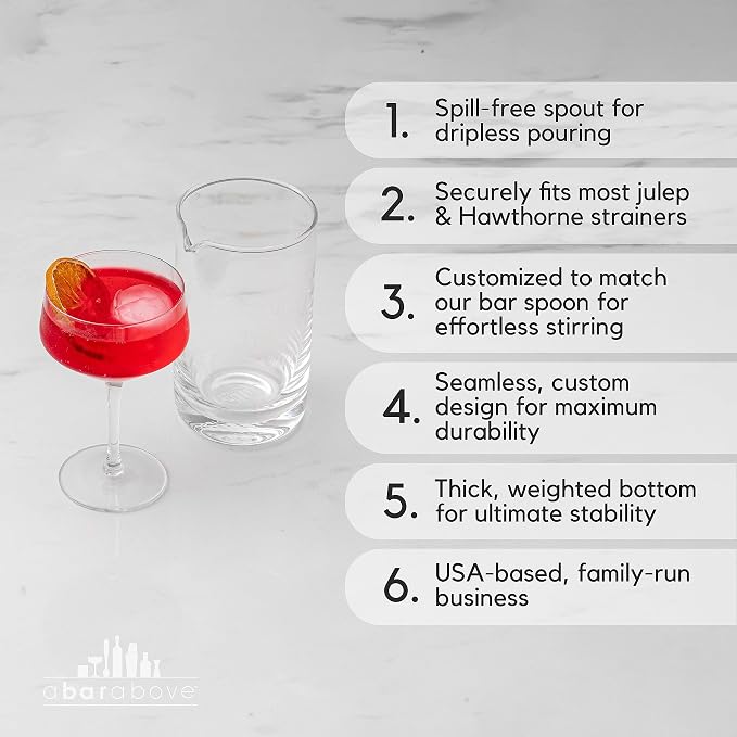 A Bar Above Cocktail Mixing Glass, Classic Style Enhanced Annealed Lead-Free - Image 3