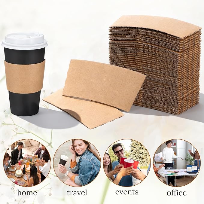 200 Pack Coffee Cup Sleeves, Disposable Paper Cup Sleeve - Image 7