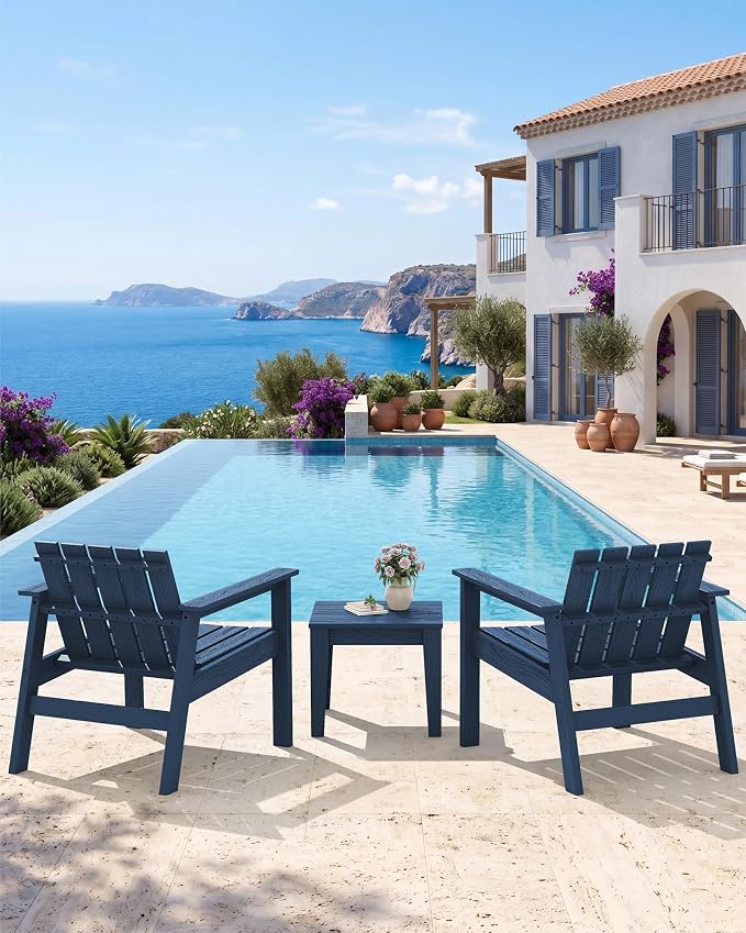SERWALL Adirondack Chair Set, Includes Adirondack Chairs Set of 2 and 1 Piece - Image 10