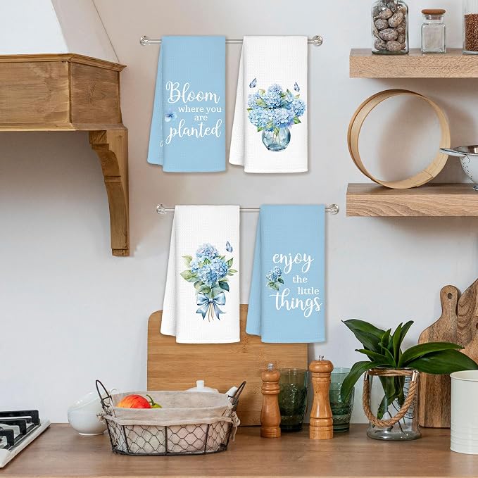 Hydrangea Kitchen Towels Set of 4 - Image 2