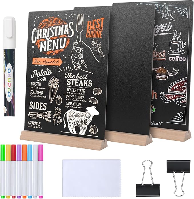 8 x12 Inch Tabletop Chalkboard Sign by ONUPGO