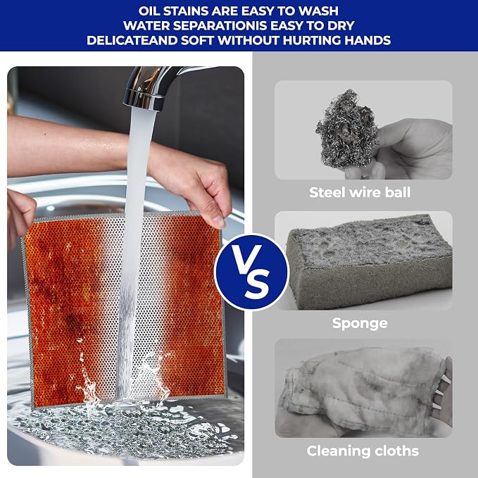 Wangjinpeng 12PCS Non-Scratch Multipurpose Steel Wire Dishcloths - Image 7