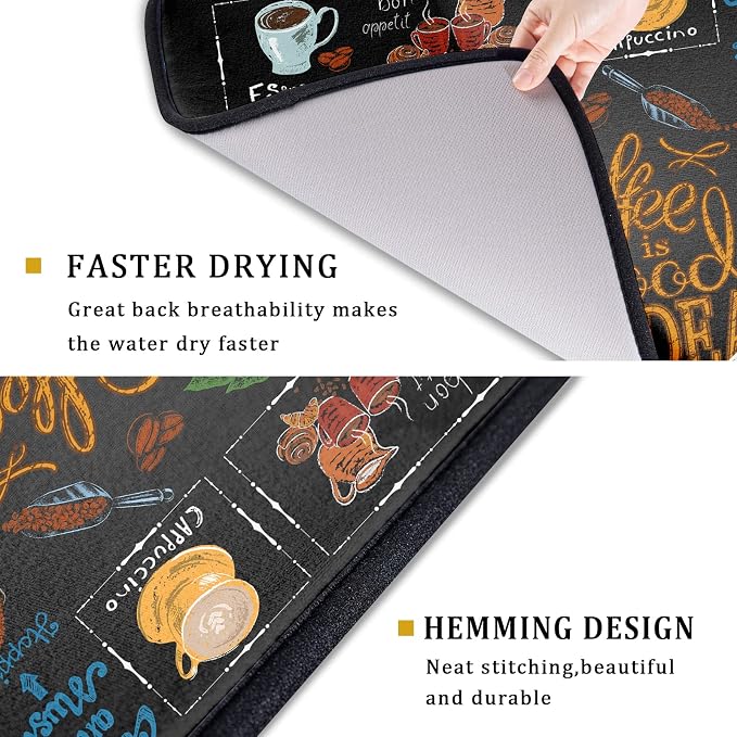 Coffee Theme Dish Drying Mat - Image 3