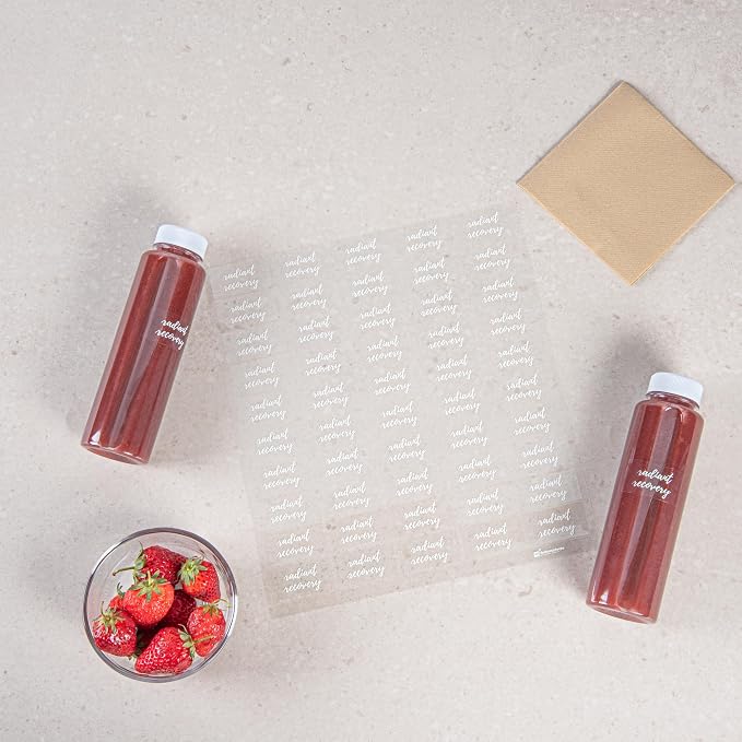 Restaurantware-1.9 x 1 Inch Radiant Recovery Juice Bottle Labels, 100 - Image 6