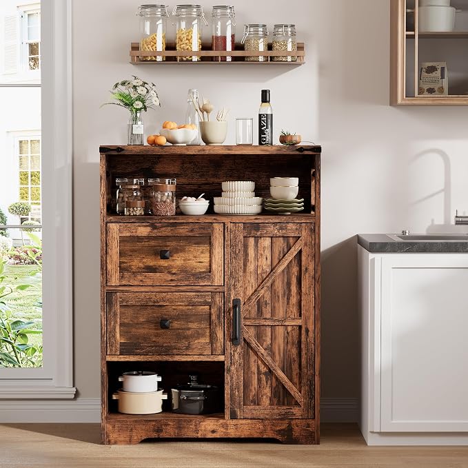 Vabches Farmhouse Buffet Sideboard Cabinet - Image 3