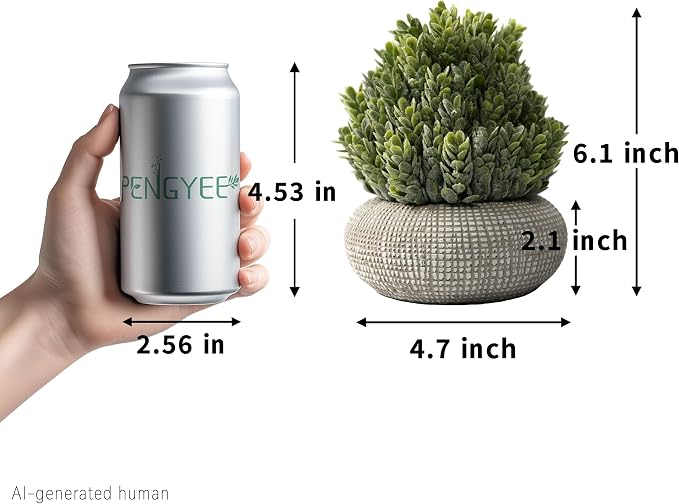 2 Pack Small Fake Plants in Cement Planter - Image 6