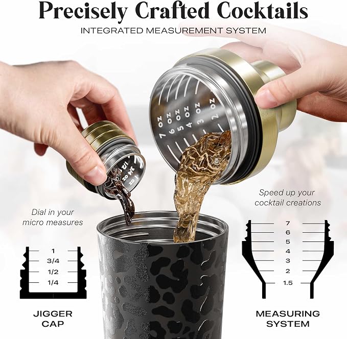 BARE BARREL Insulated Cocktail Shaker Set | Double Wall Stainless Steel | - Image 5