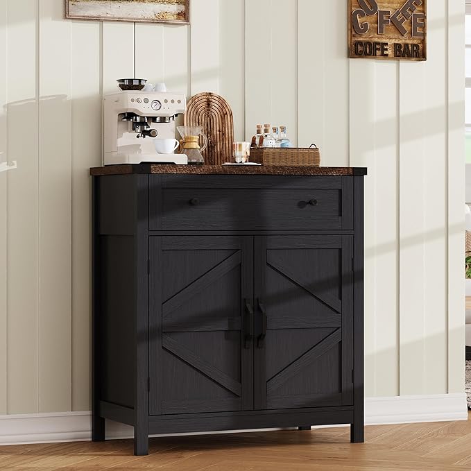 ChooChoo Kitchen Storage Cabinet, Coffee Bar Cabinet, Farmhouse Buffet Sideboard by ChooChoo