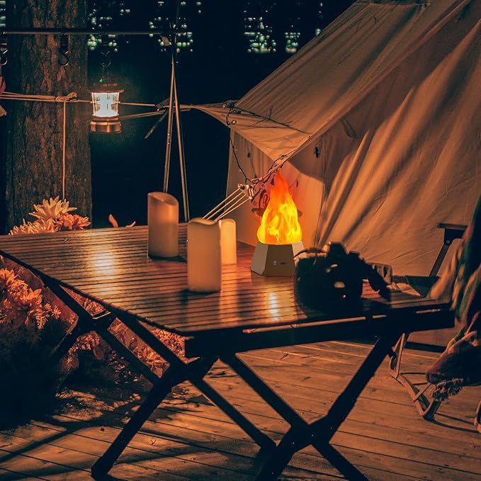 Ollcuz Fake Fire Lamp, USB Rechargeable Flameless Candles - Image 5
